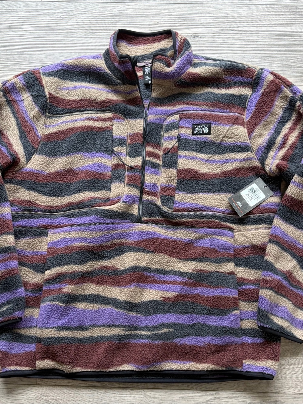 Mountain Hardwear Men’s Striped Half-Zip Fleece Pullover - XL NWT